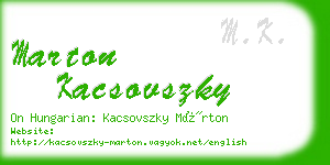 marton kacsovszky business card